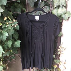 Black loose fitting shirt